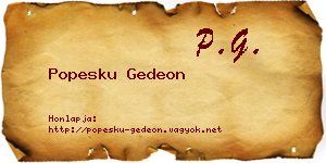 Popesku Gedeon névjegykártya